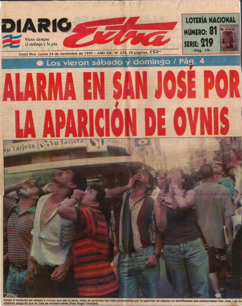 Oleada OVNI en Costa Rica-1997
