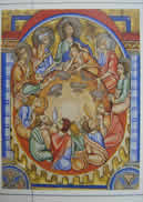 pintor anonimo medieval imagen de mujer junto a jesus